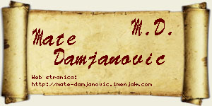 Mate Damjanović vizit kartica